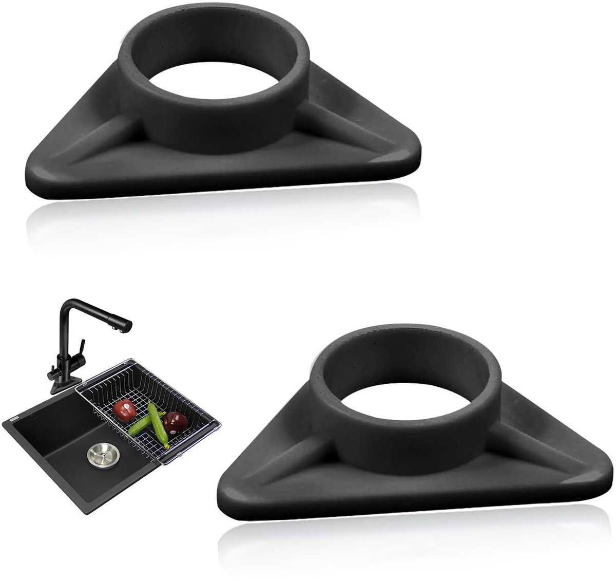 Dailygoods- Spoelarmaturen 2 Stuks - Kunststof Bevestiging - Gootsteenversterking - Voor Roestvrijstalen Spoelbakken - Eenvoudige Montage - Vermindert Elasticiteit - Kraanbevestiging