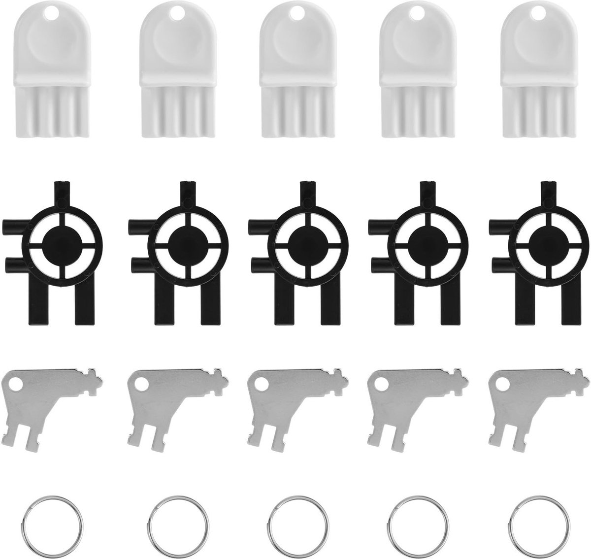 Dailygoods- Dispenser Sleutel 20 Stuks - Vervangend voor Cintas/Sanis - Sleutelhangers - Kunststof/IJzer - Voor Thuis/Kantoor/School - Toiletpapier Sleutel