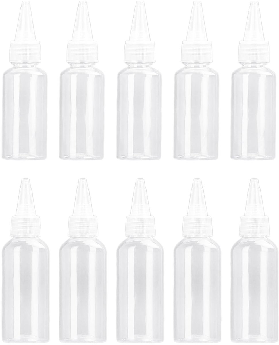 Dailygoods- Dispenserfles 10 stuks - Herbruikbare fles - Transparante kunststof - Multifunctionele fles - Outdoor reizen - Compacte afmetingen 10,5/12,5 cm