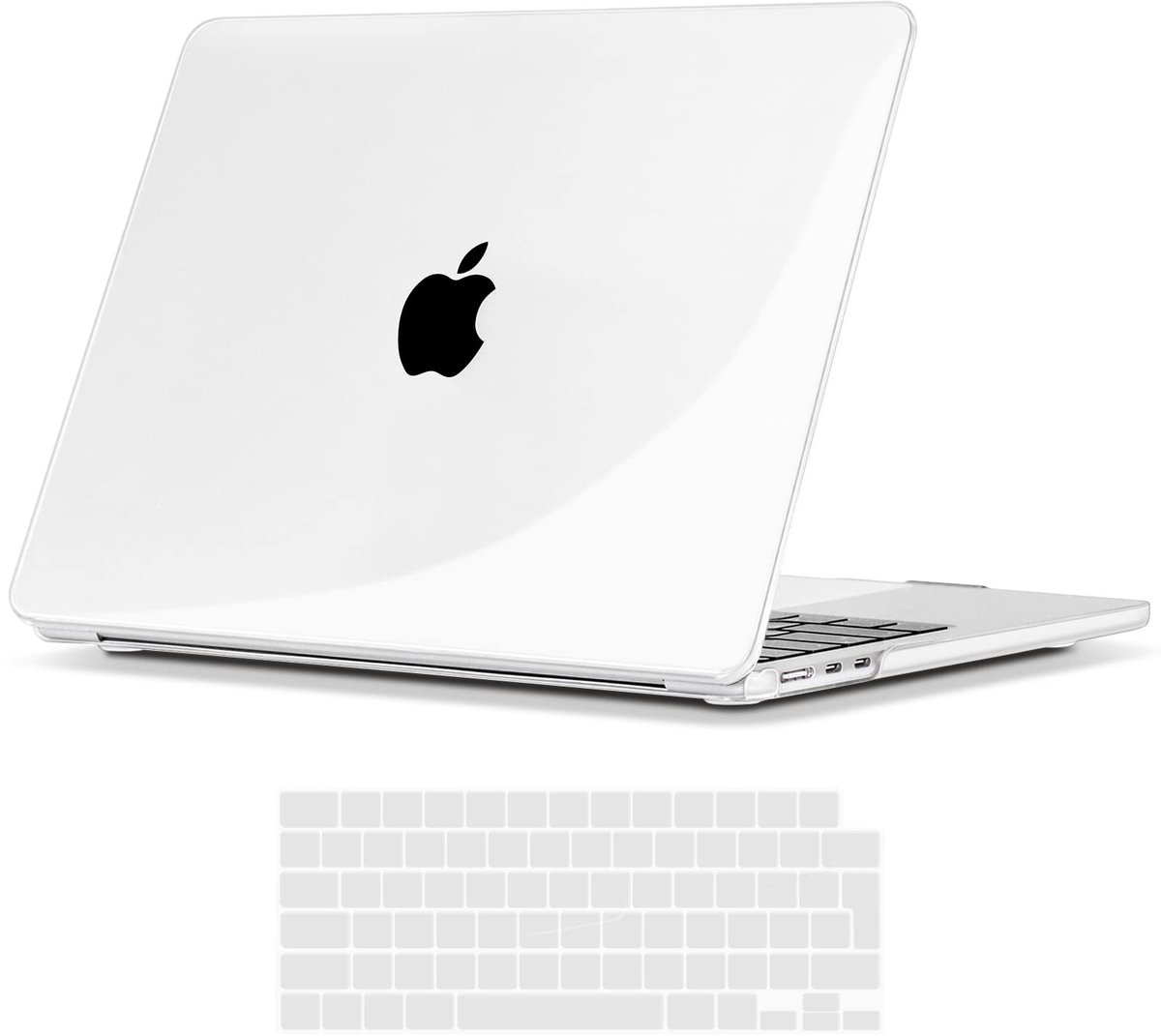 Dailygoods - TECOOL Hoes voor MacBook Air M4 M4 M3 M2 13.6 inch 2025 2024 2022 (A3240 A3113 A2681), Ultradunne Beschermende Hard Shell Case en Toetsenbordhoes (EU), Kristal Transparant