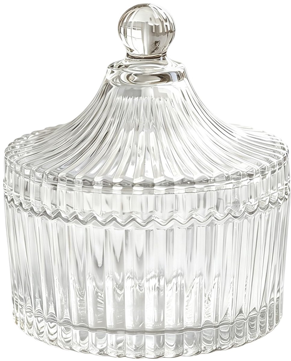 300ml kristalheldere snoeppot met deksel; elegant glazen koektrommel; tentvormige decoratieve voorraaddoos voor thuiskantoor, bruiloft, buffet, feestcadeaudoos