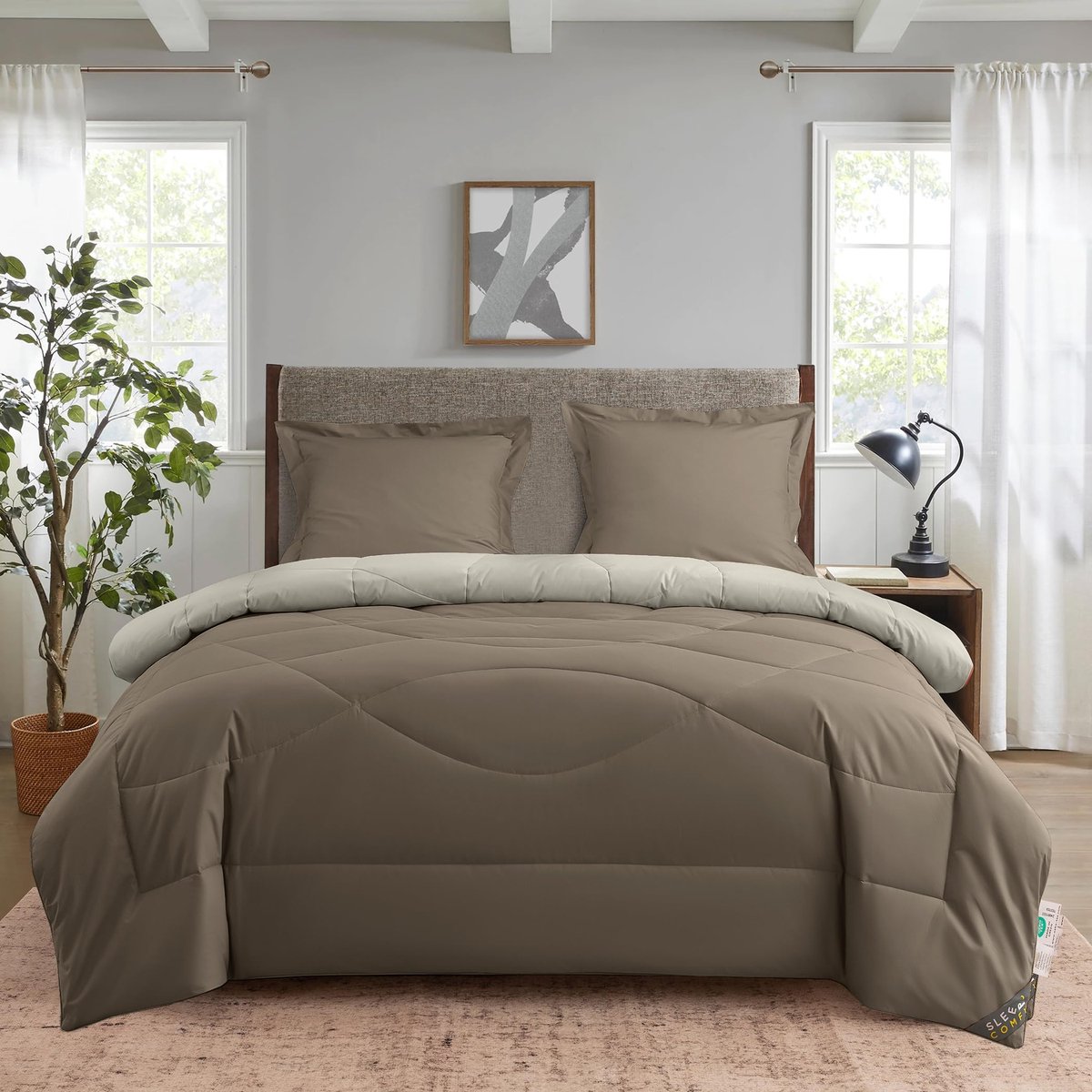COMFY 4-seizoenen dekbed, 140 x 200 cm, dekbed voor het hele jaar zonder overtrek, lichte zomerdeken en knuffeldeken, anti-allergisch katoen, Oeko-Tex-gecertificeerd, voor slaapkamer en