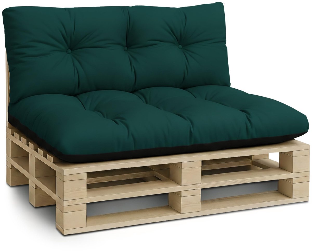 Outdoor Kussen Set: 120x40 cm + 120x80 cm - Kussens voor pallets Euopallets palletbank en palletmeubels palletkussens Groente