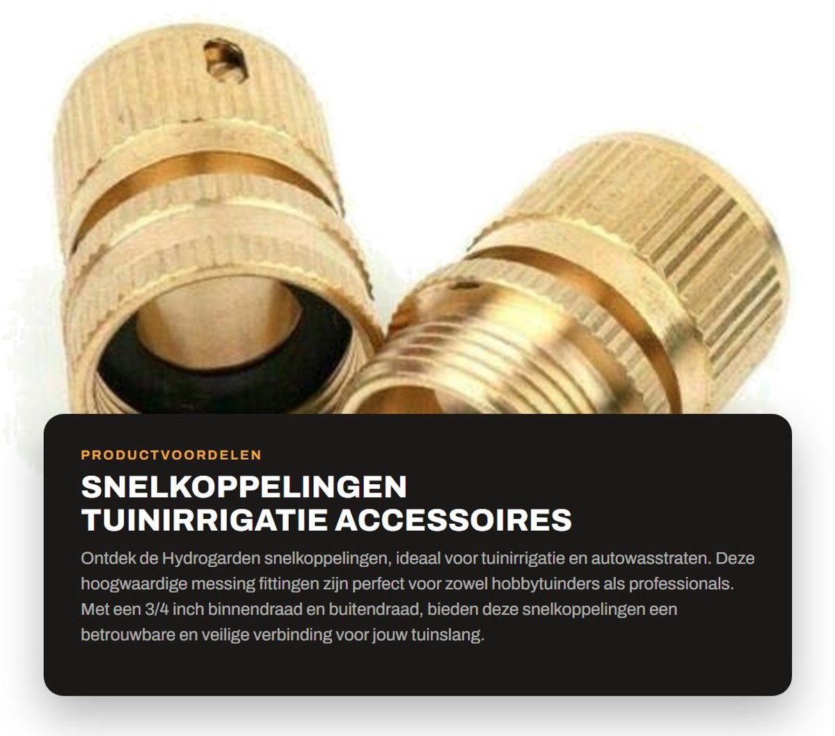 Dailygoods- Snelkoppelingen Messing - 3/4 Inch Binnendraad - 3/4 Inch Buitendraad - Tuinirrigatie - Fittingen - Hoogwaardige Kwaliteit - Tuinkoppeling