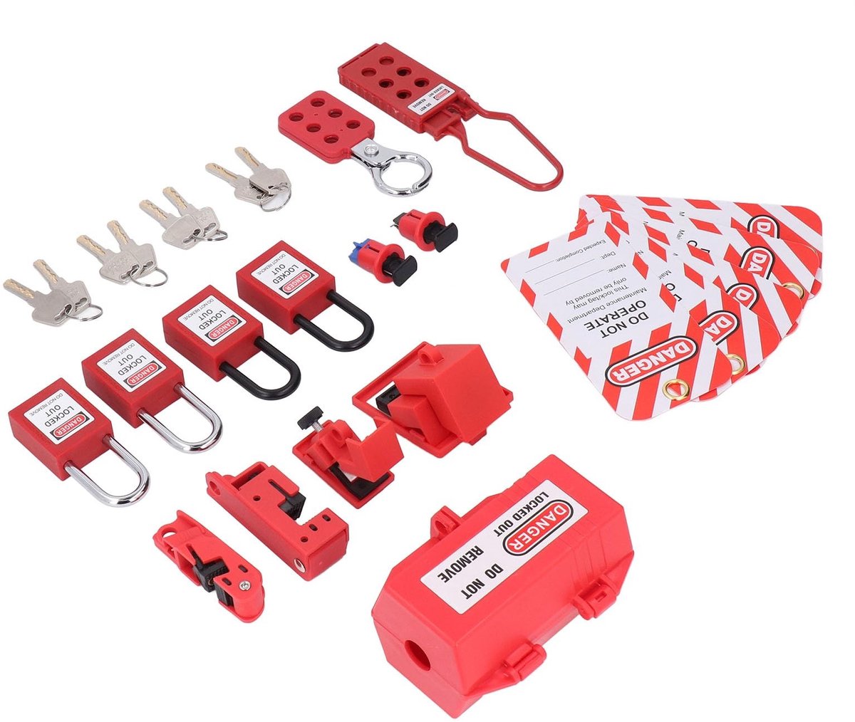 Dailygoods - Tagout-set voor Elektrische Vergrendeling met Loto-sloten en Grendels