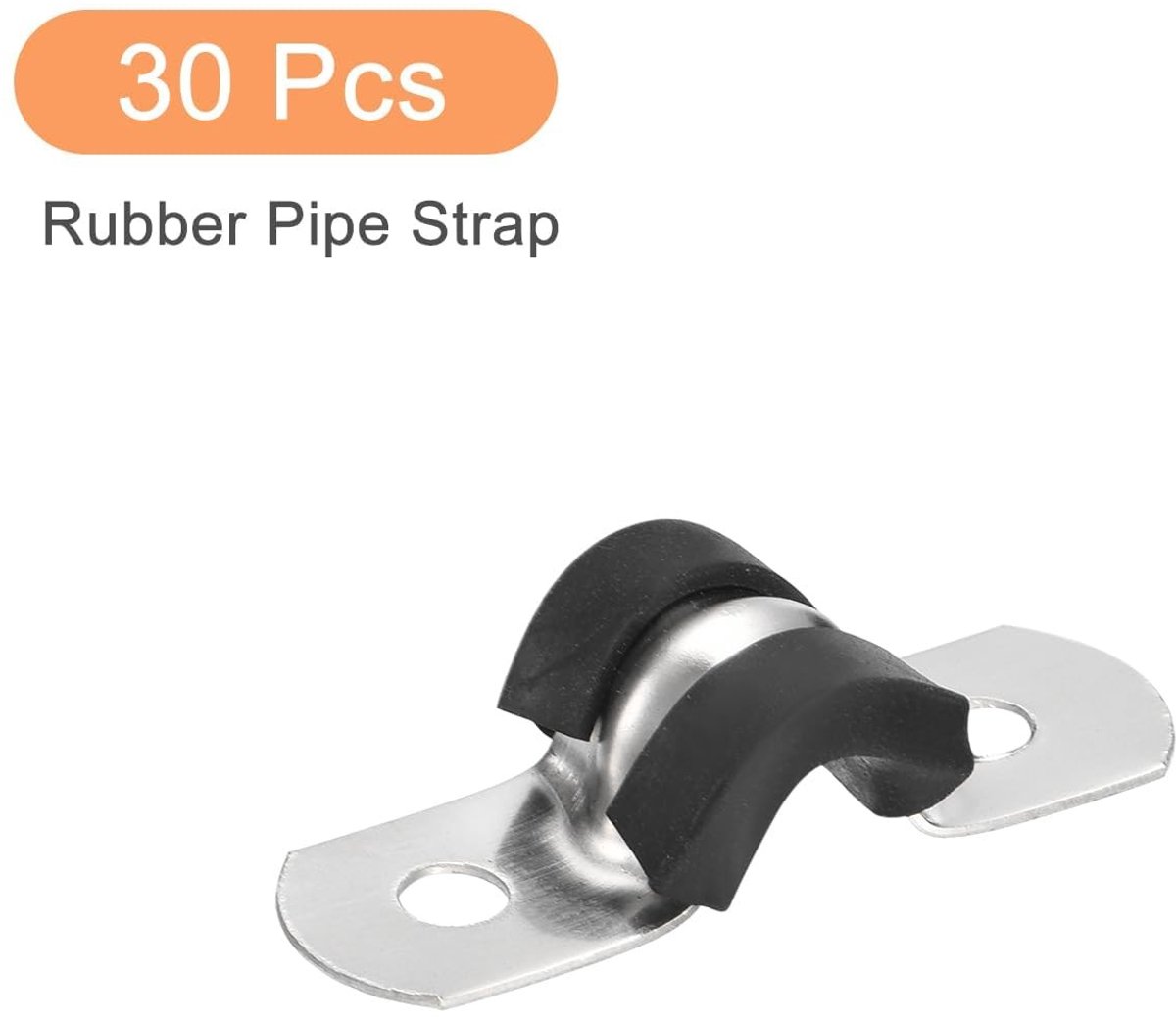 Dailygoods- Kabelklem 30 Stuks - U-vormige Beugel - Roestvrij Staal/Rubber - Duurzaam/Corrosiebestendig - Voor Bevestiging Pijpen - Compact Ontwerp - Slangklem