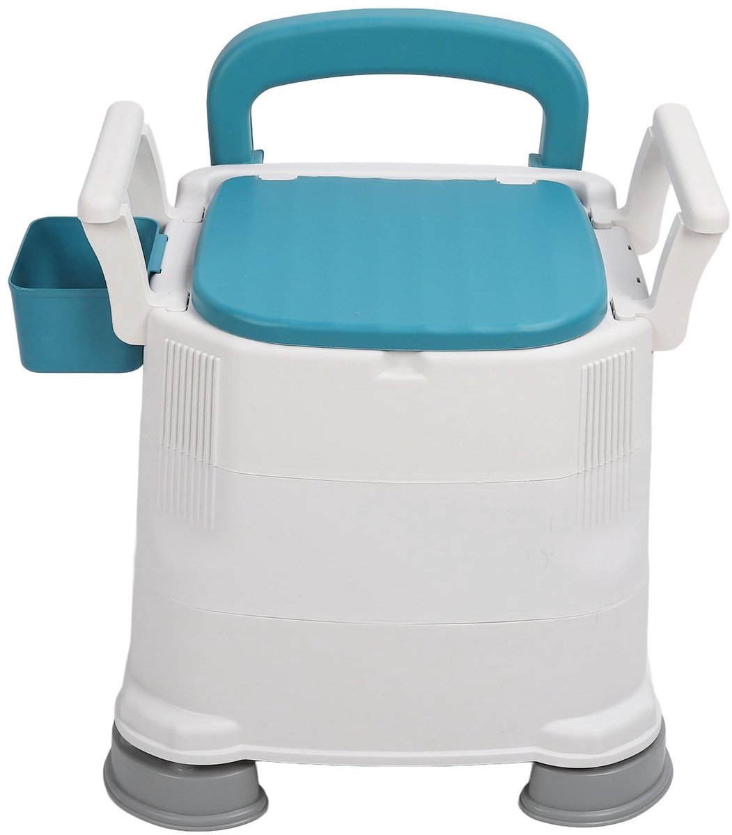 Dailygoods- Toiletbril Antislip - Draagbare Toiletstoel - Hoogte Verstelbaar 39-44 cm - Verbreed Handvat - Comfortabel Kussen - Veilig en Stabiel