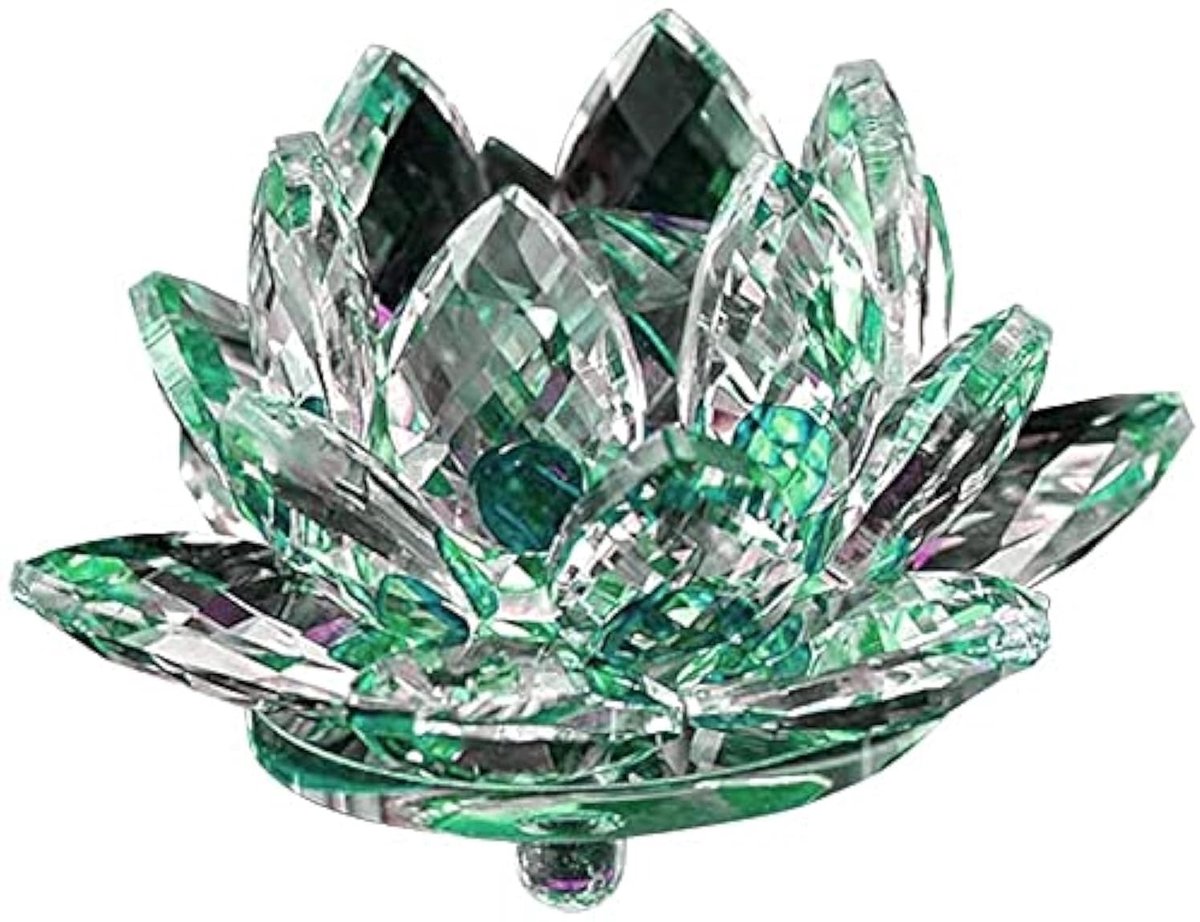Dailygoods- Kaarsenhouder Unieke Lotusbloem - Kristalglas - Decoratie - Theelicht - Feng Shui - Waterdicht - Energiegeleider
