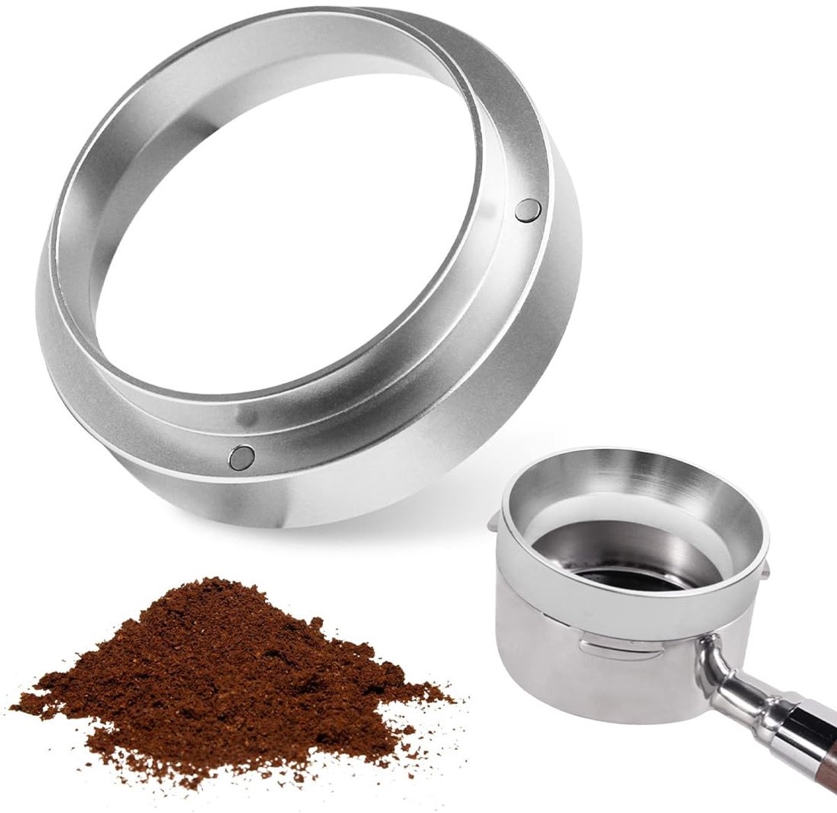 Dailygoods- Koffiedoseerder magnetisch - Doseertrechter - Koffiefilterhouder - Accessoire voor koffiezetapparaat - Afvalvermindering - Hoogwaardig aluminium 51 mm - Koffietrechter
