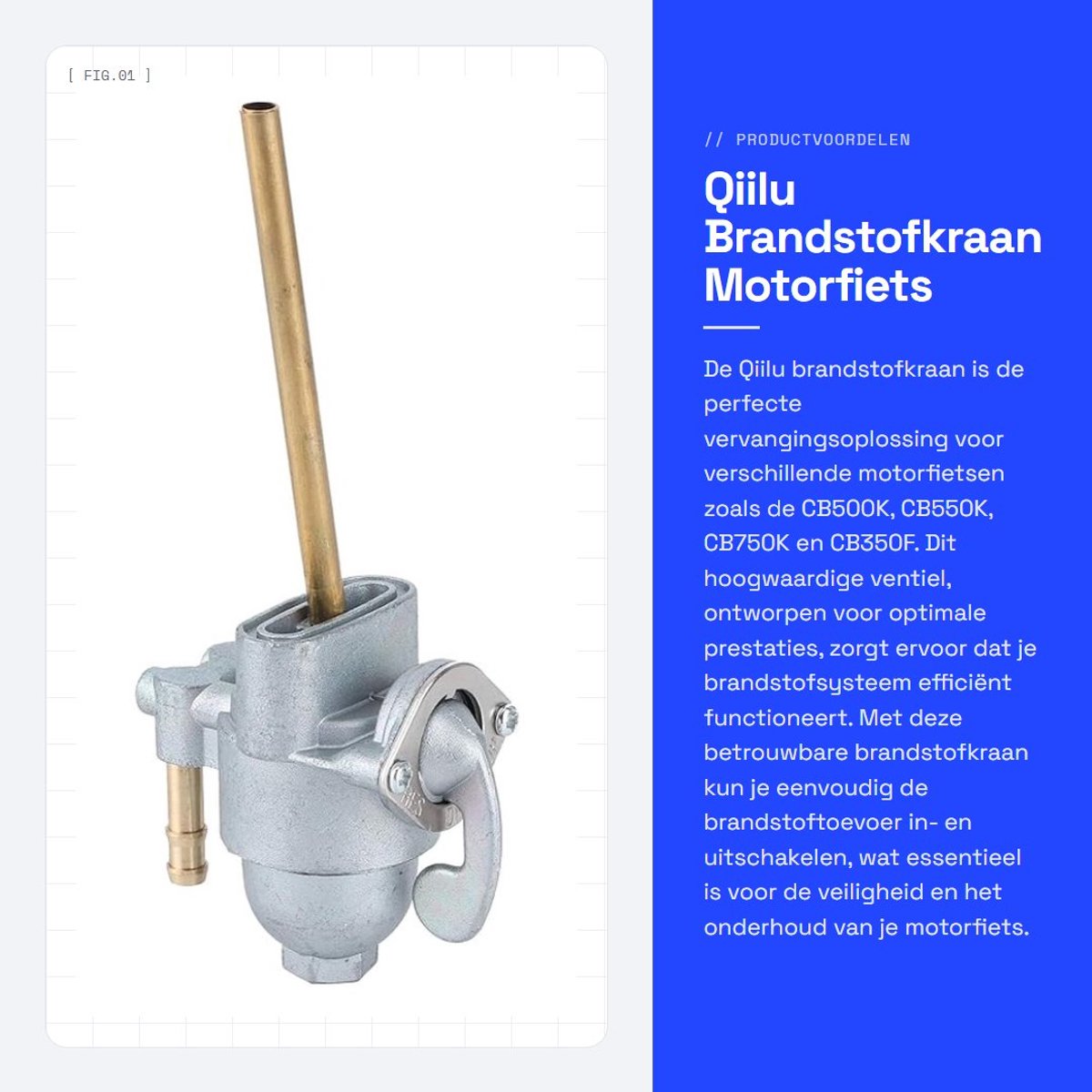 Dailygoods- Brandstofkraan Vervangingsklep - Motorbrandstofkraan - Tap On/Off - Geschikt voor CB500K/CB550K/CB750K - Schokbestendig - Duurzaam ontwerp - Brandstoftap