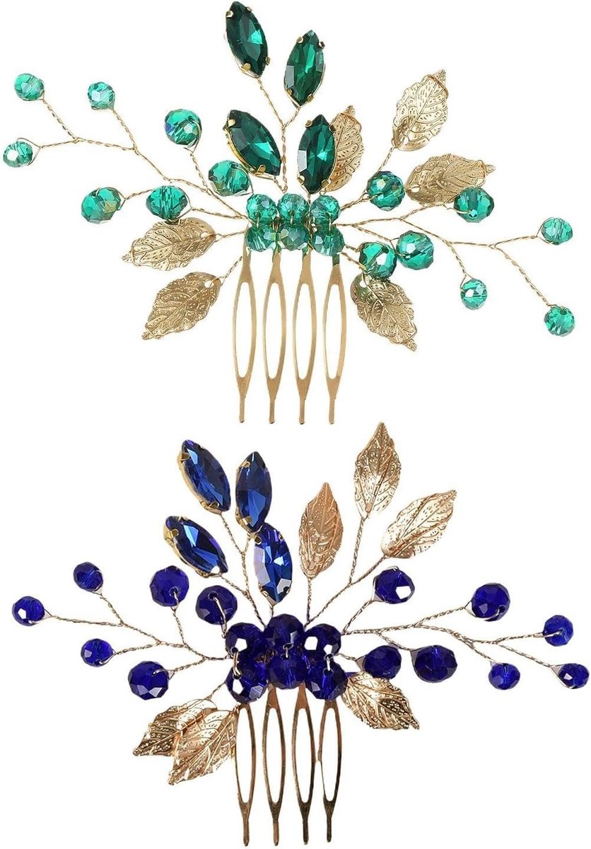 Dailygoods- Haaraccessoires 2 Stuks - Blad Hoofddeksel - Decoratieve Haarspelden - Dames Haaraccessoires - Lichtgewicht en Duurzaam - Elegant Design - Tiara