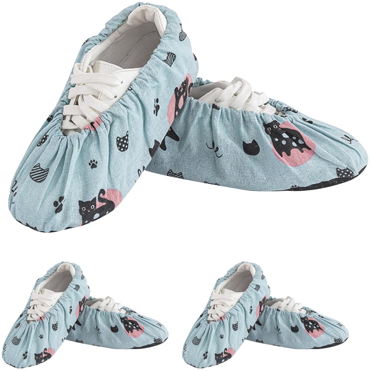 Dailygoods- Schoenenhoes Antislip - Herbruikbare Overschoenen - Stofdichte Beschermers - Wasbare Schoenhoezen - 3 Paar - Vloerbescherming