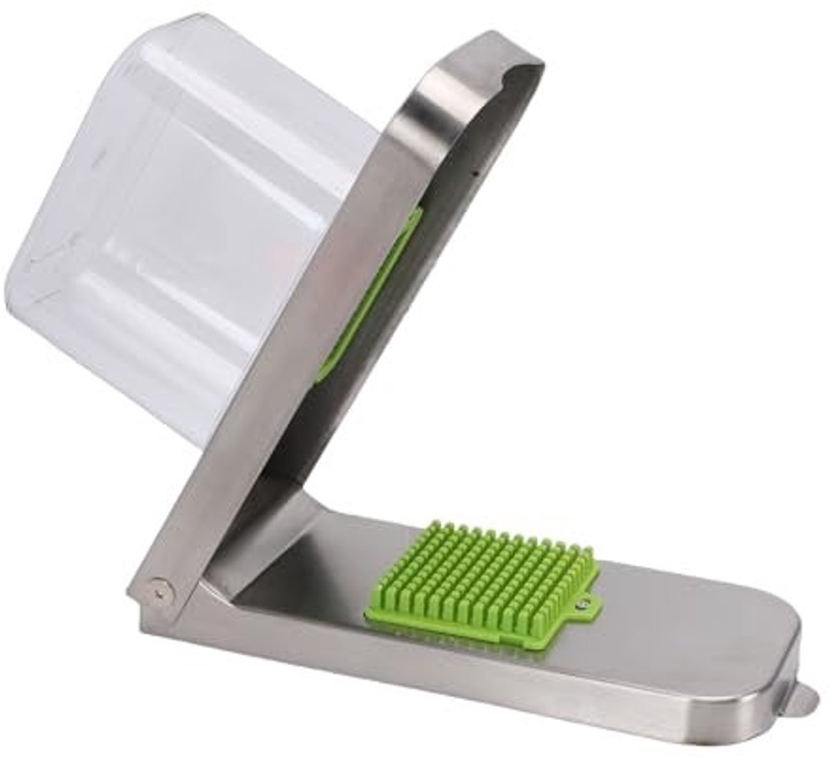 Dailygoods- Groentehakker Roestvrij Staal - Multifunctionele Uiensnijder - Groentenhakmolen - Keukengadget - 4 Accessoires - 11x26,5x26,8cm - Voedselhakker