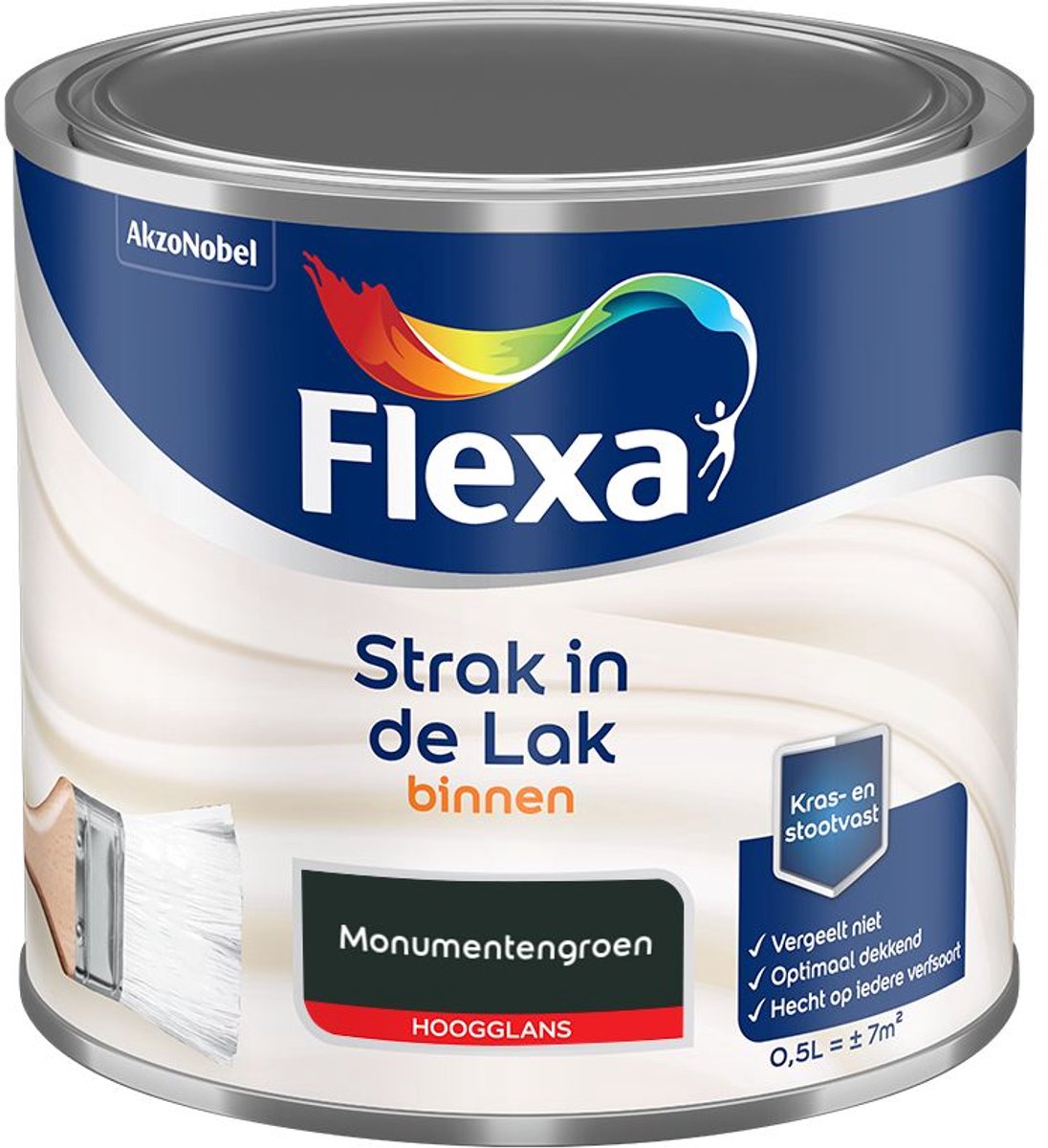 Flexa - Strak In De Lak Binnenlak Hoogglans - Monumentengroen - Mengverf - 500 Ml