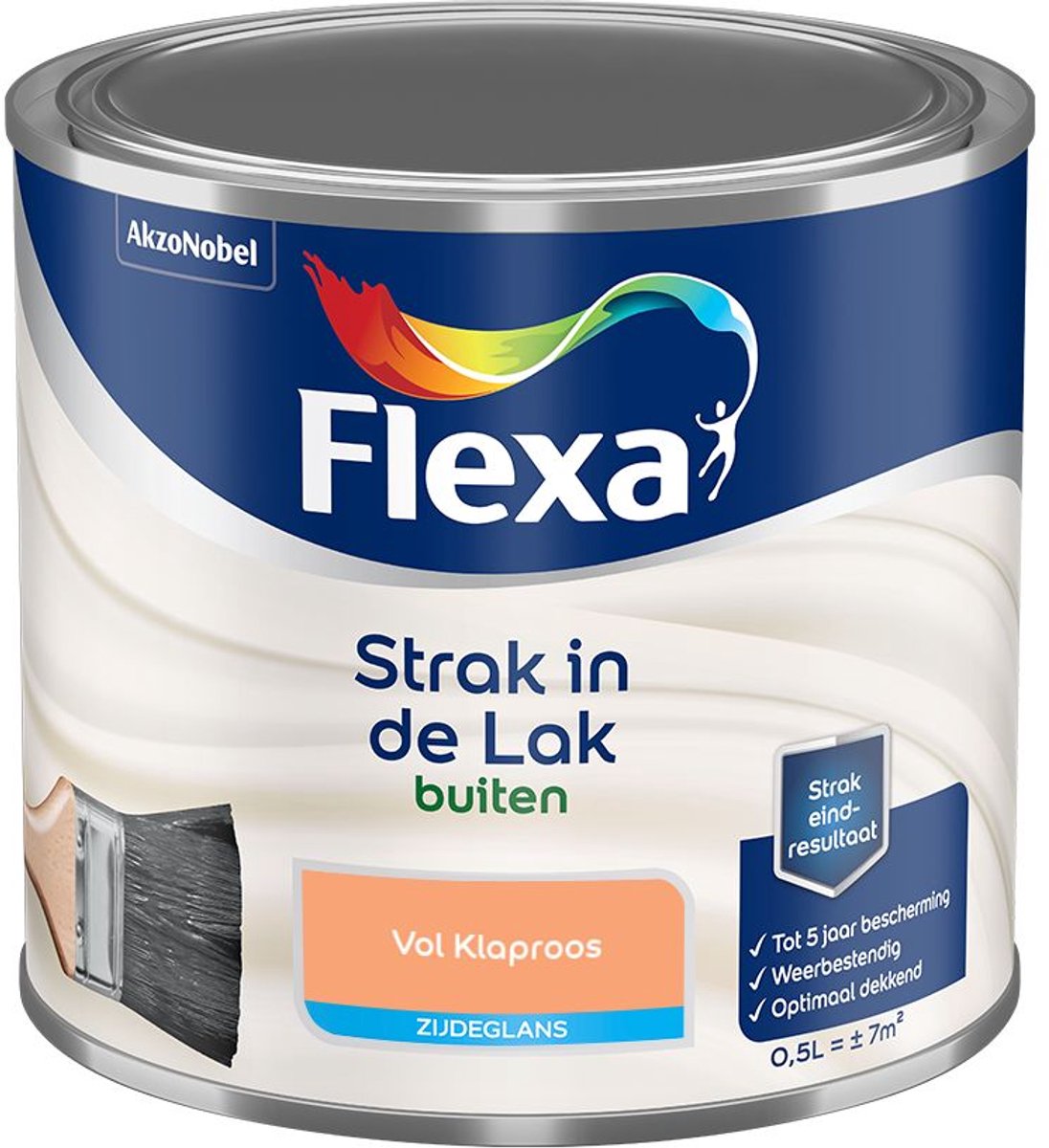Flexa - Strak In De Lak Buitenlak Zijdeglans - Vol Klaproos - Mengverf - 500 Ml