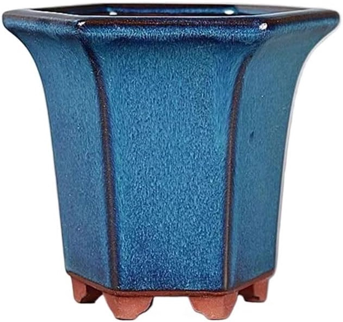 Pot Voor Kamerplanten Plantenbak Keramiek Gekleurde Glazuur Plantenbak Plantenbak Paarse Klei Zeshoekige Kleine Plantenbak 5.3 In Decoratieve Plantenpotten