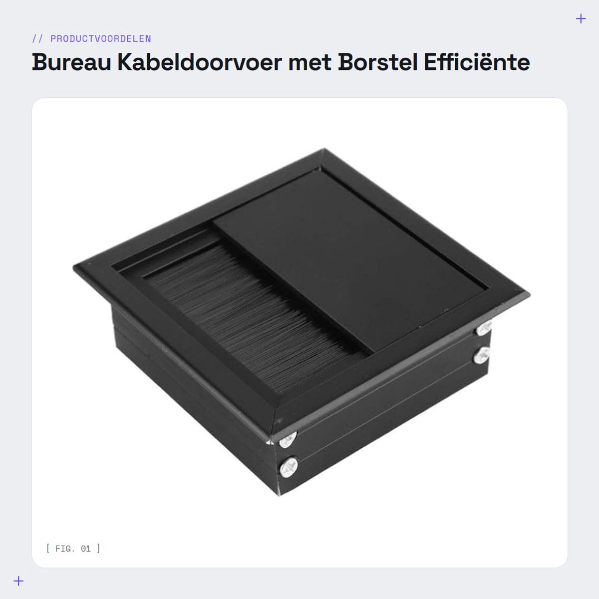 Dailygoods- Kabeldoorvoer 80mm - Kabeldoorvoer Zwart - Deksel met Borstel - 2 Stuks - Aluminiumlegering - Hoogwaardige Kwaliteit - Kabeldeksel