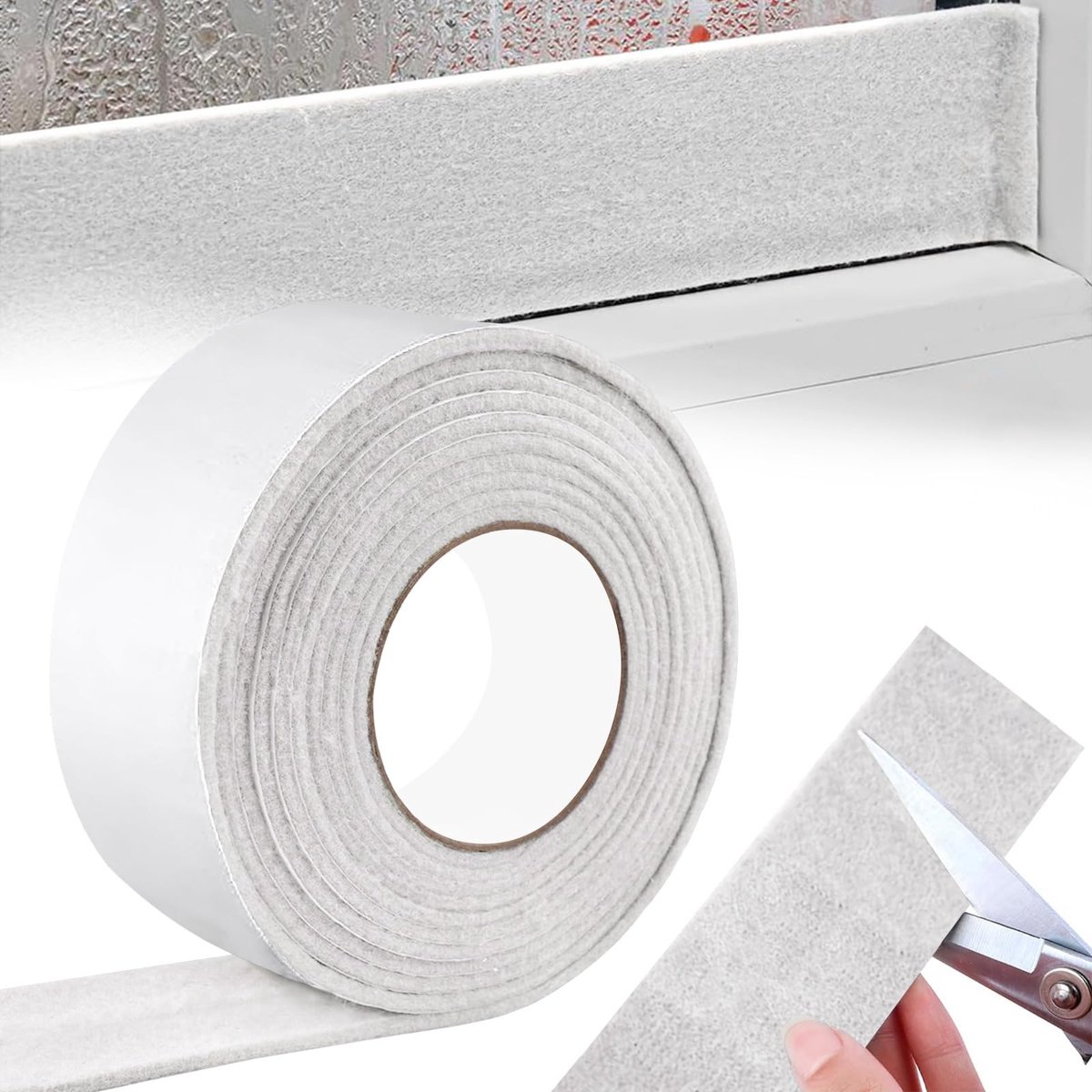 Dailygoods- Condensatiestrip 7 cm x 4 m - Zelfklevende Viltstrip - Waterabsorberende Tape - Anti-Condensatie - Absorberende Strips - Geschikt voor Ramen - Vochtabsorberende Tape