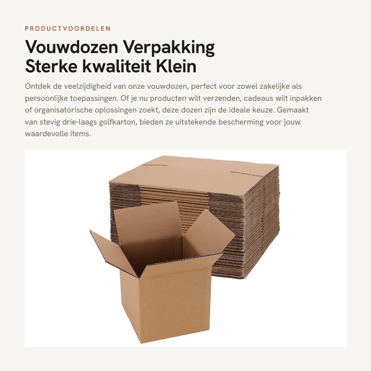 Dailygoods- Vouwdozen - 30 Stuks - 150 x 150 x 150 mm - Kartonnen Dozen - Verpakkingsmateriaal - Verzenddozen - Drie-laags Golfkarton - Verpakkingsdozen