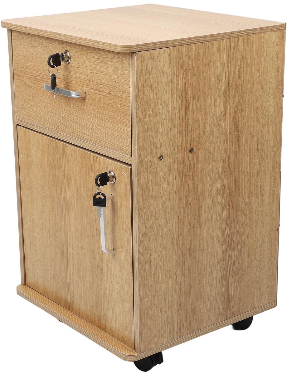 Dailygoods- Archiefkast met Slot - Rolbare Container - Onder-tafel Kast - Multifunctionele Opslag - 37x34x59cm - Hoogwaardige Materialen - Rolcontainer