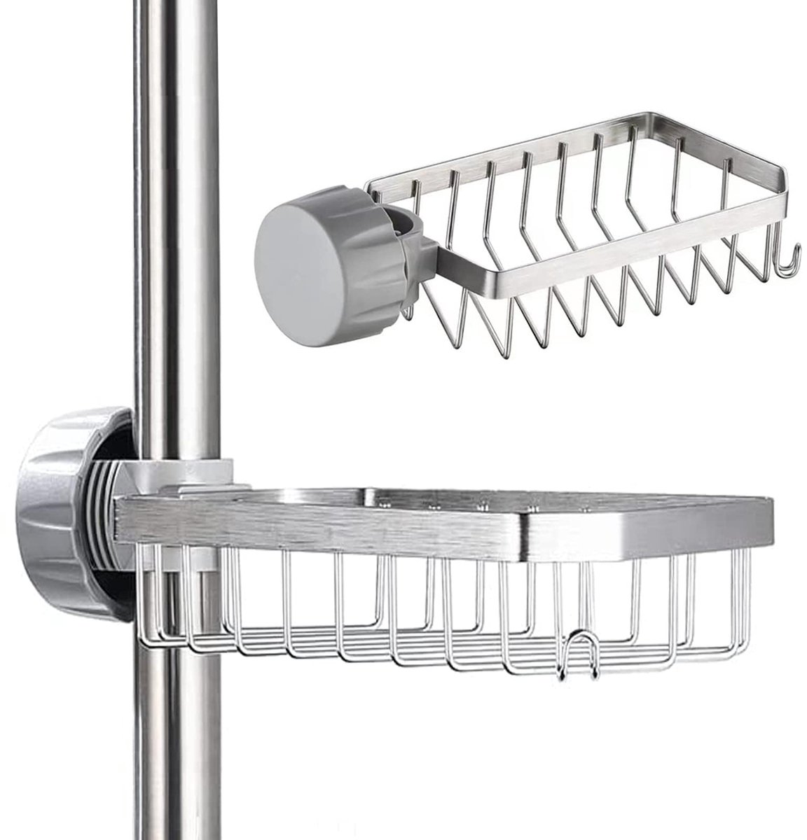 Doucheplank Zonder Boren, Roestvrij Stalen Doucheplank, Zeephouder, Sponsrek, Eifschaal Douche Voor 18-32 mm Stang