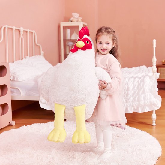Grote kip knuffeldier, enorme kip, knuffeldier, 60 cm, groot pluche speelgoed, Jumbo XXL XL knuffeldieren, cadeau voor kinderen — afbeelding 5