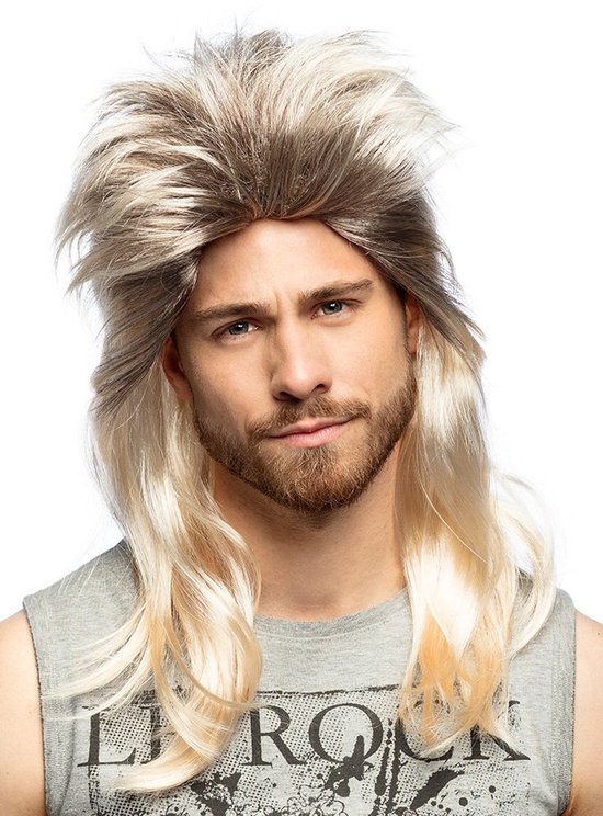 Boland - Pruik Ryan Blond - Laagjes - Lang - Mannen - Rocker - Rock & Roll- 80's & 90's - Punk - Aso