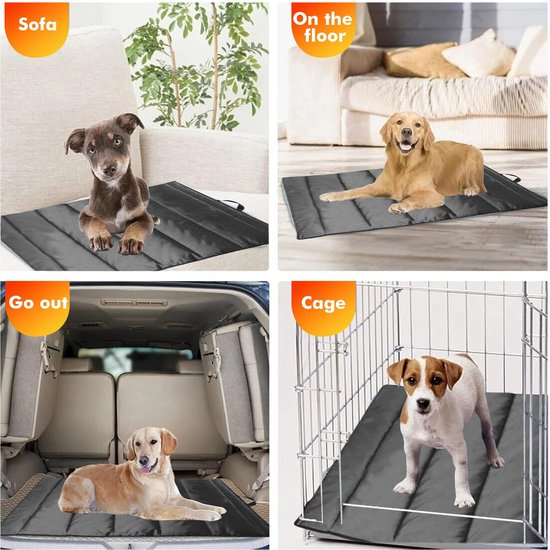 waterdicht: 70 x 120 cm Hondendeken voor onderweg met opbergtas en handgrepen, opvouwbaar wasbaar huisdier outdoor hondendeken, grote reisdeken voor honden en katten — afbeelding 5