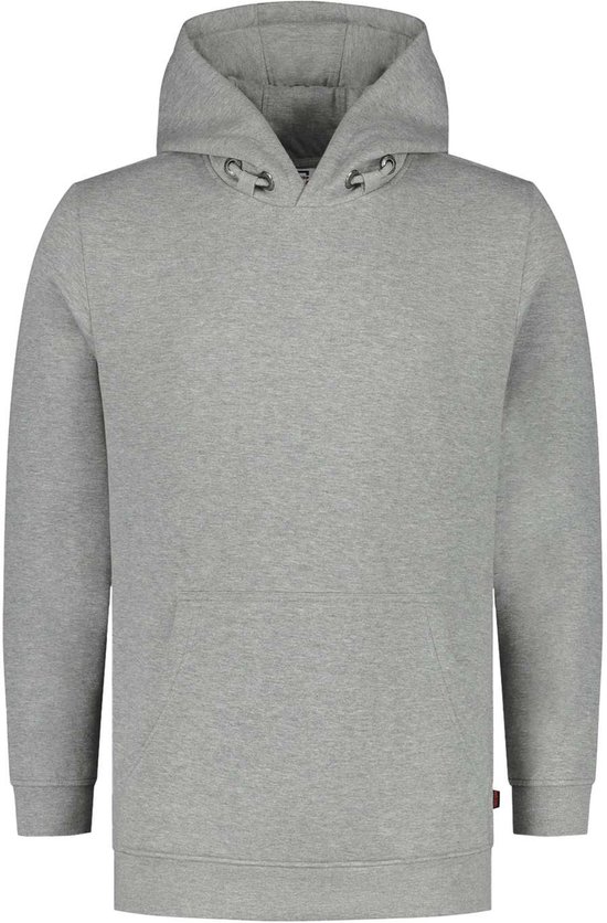 Lichtgrijze Tricorp hoodie met capuchon en kangoeroezak.