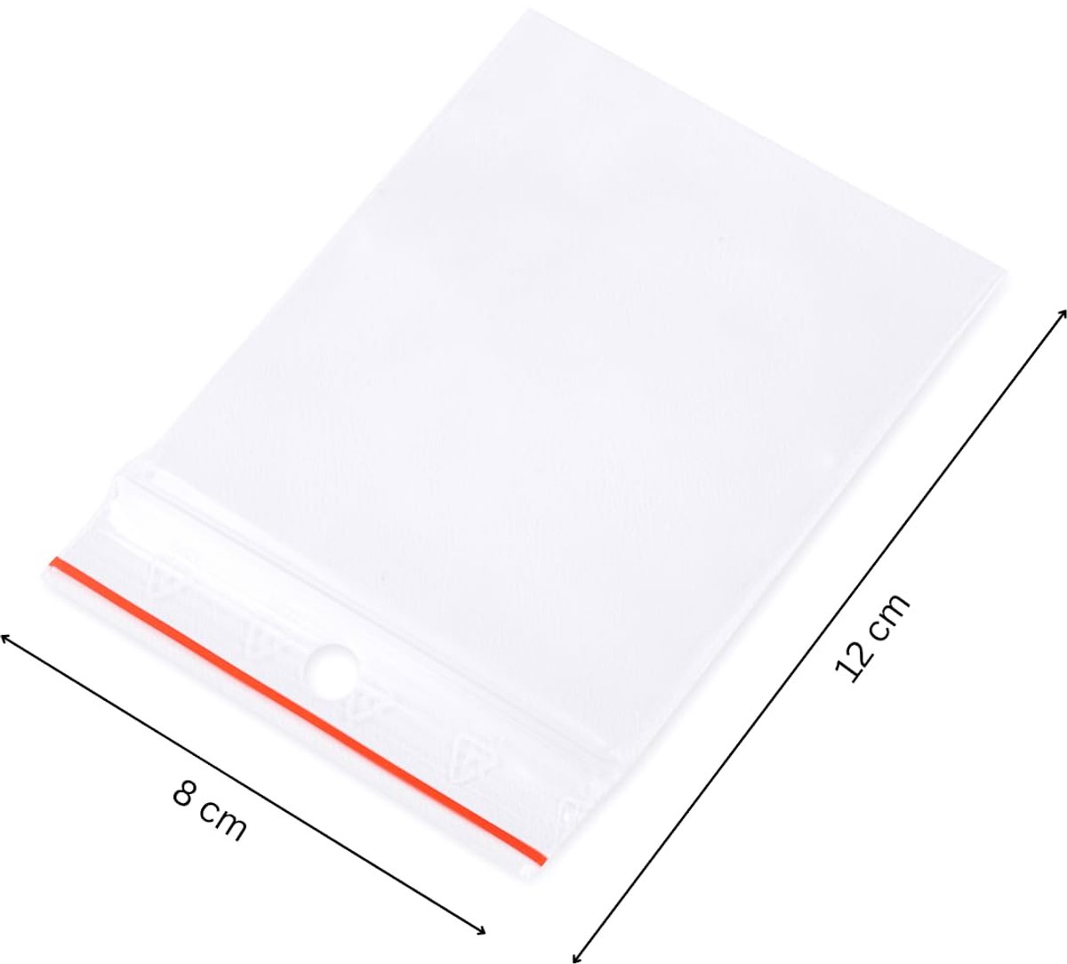 Ritszakjes 8 x 12 cm | Polyethyleen (PE) | Afsluitbare ziplock-zakjes | Kledingopslag verpakken | Druksluiting zakjes | Hersluitbare plastic zakken | Verpakkingszakken