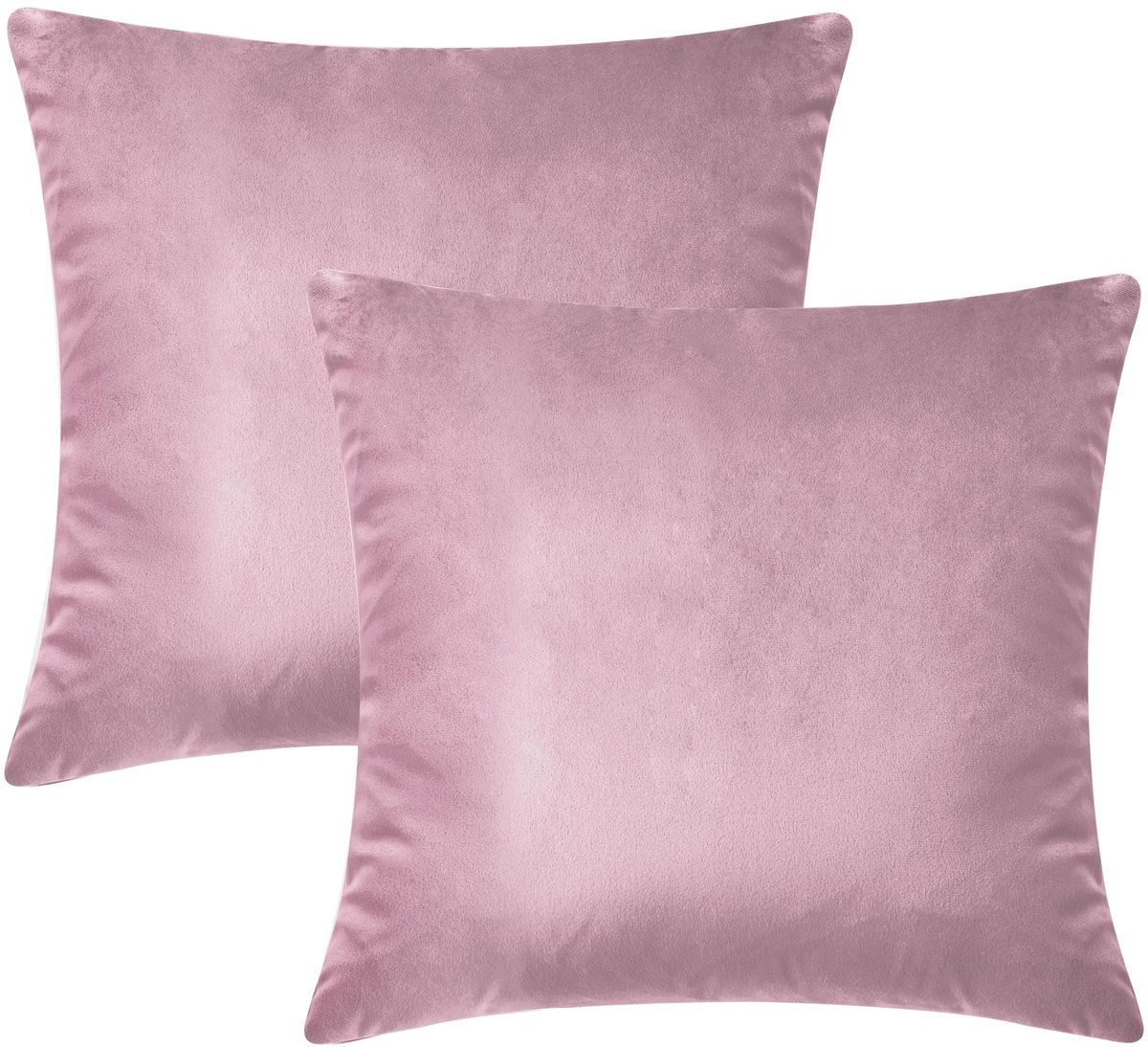 Roze Fluwelen Kussenslopen 45 x 45 cm - Decoratieve Gooien Kussenslopen - Set van 2 Vierkante Kussenslopen voor Sofa Slaapkamer Bank, 18x18 Duim