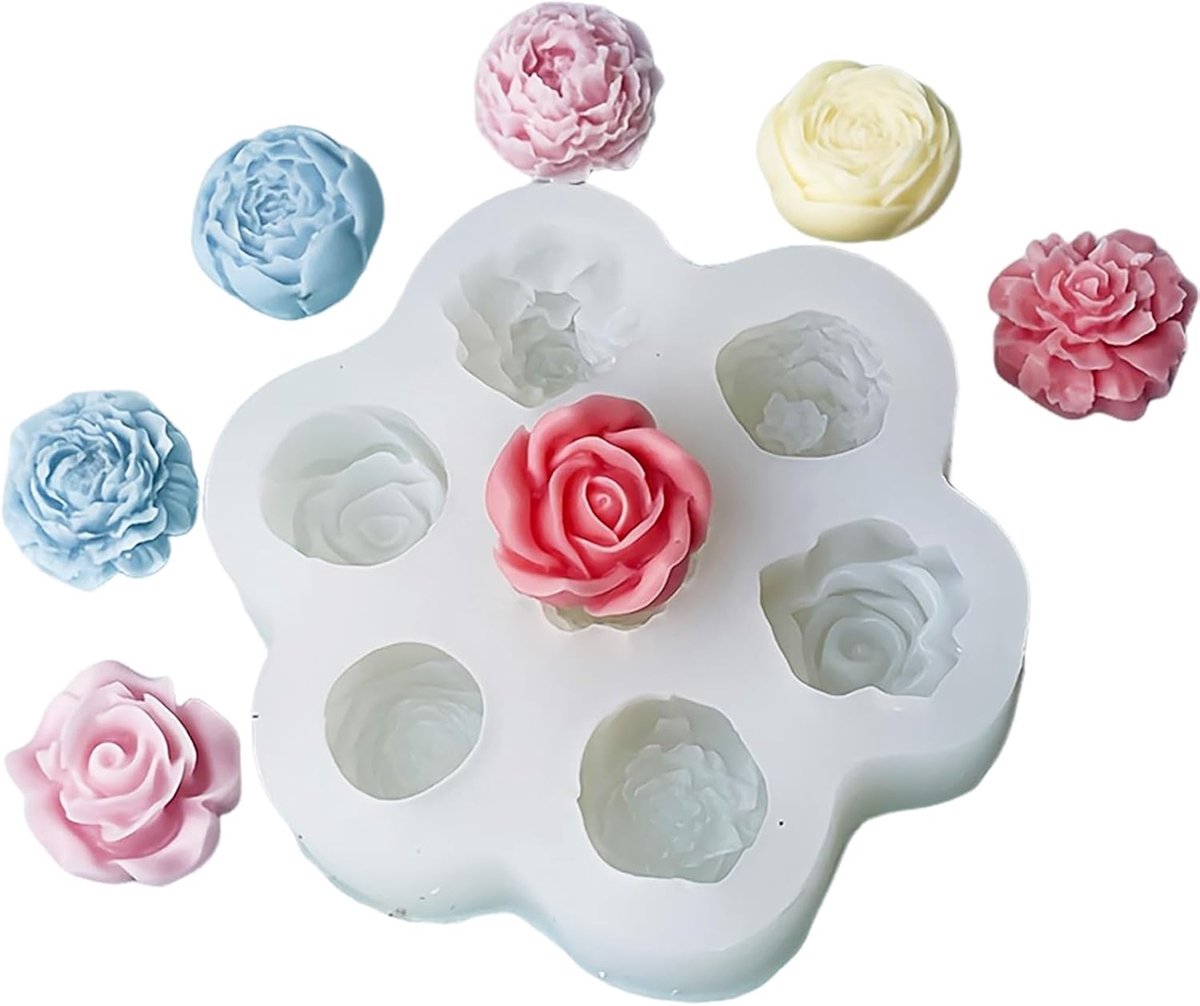 Mallen silicone rozen anjer pioen vormen gieten mallen, 3D roos mini bloem kaars mallen voor zeep chocolade aromatherapie DIY decoratie
