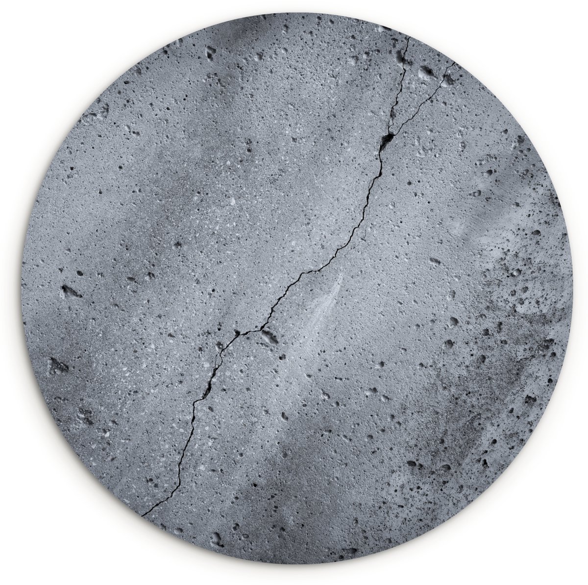 WallCircle Wandcirkel 60x60 cm - Muurcirkel Beton - Grijs - Scheur - Muurdecoratie woonkamer - Wanddecoratie slaapkamer - Kamer decoratie accessoires - Ronde schilderijen