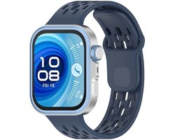 Strap-it Air bandje Siliconen geschikt voor Huawei Watch Fit 5 Pro / 5 / 4 Pro / 4 / 3 - Donkerblauw