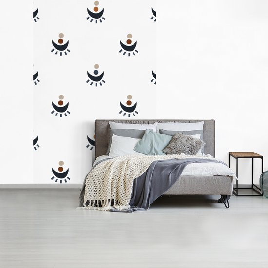 Behang - Fotobehang Patroon - Maan - Stippen - Breedte 145 cm x hoogte 220 cm