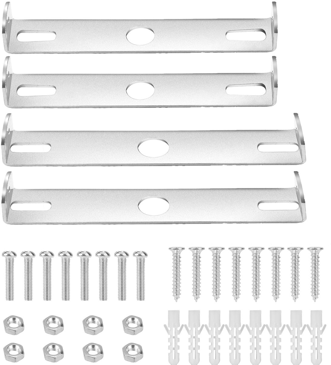 Montagebeugels, plafondlamp-montagebeugel, dwarsstang, vierkante set, wandlamp-montageplaat met schroeven voor kroonluchter-buitenverlichting (90 mm, 100 mm) zilver