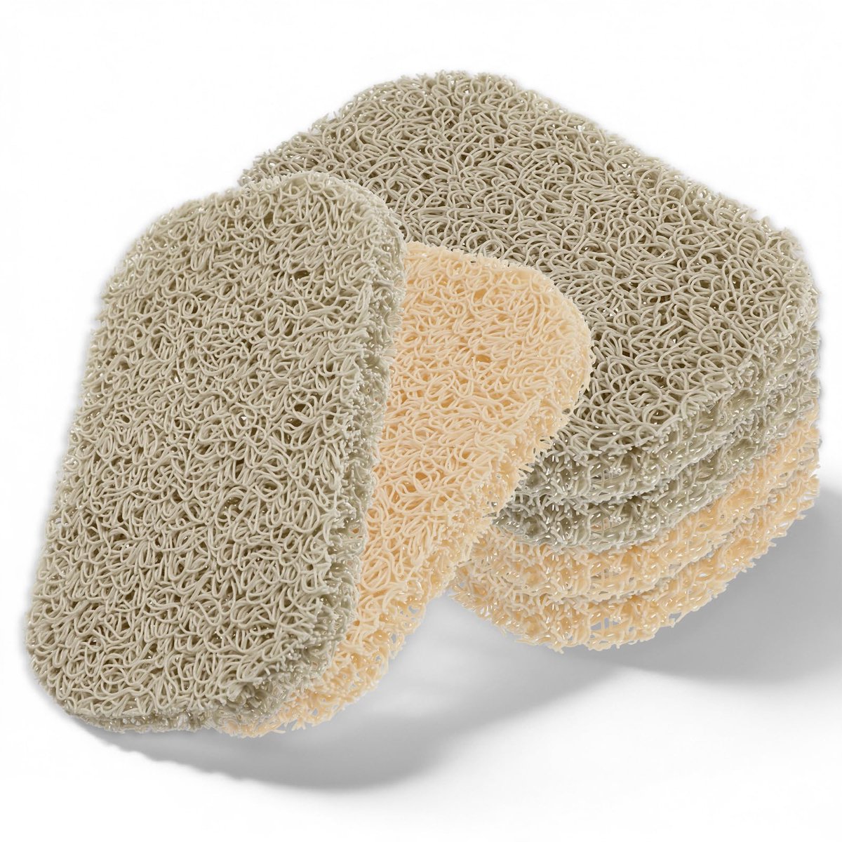 Zeepbakje Met Afvoer, Zeephouder Voor Douche En Wastafel, Bescherming Tegen Uitglijden En Vocht, Voor Badkamer, Keuken, Werkblad, 6 Stuks In Beige En Grijs
