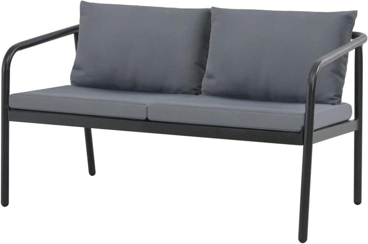 Tuinbank - Outdoorbank Loungebank - Buiten Ontspannen - Weerbestendig Aluminium - 2-zits - Grijs
