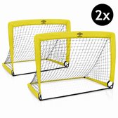 Umbro Pop-Up Voetbaldoel Set van 2 - Voetbal Goals 120 x 90 x 90 cm - Voetbaldoelen met Draagtas en Grondpennen - voor Buiten en Binnen - Voetbal Trainingsmateriaal - Geek