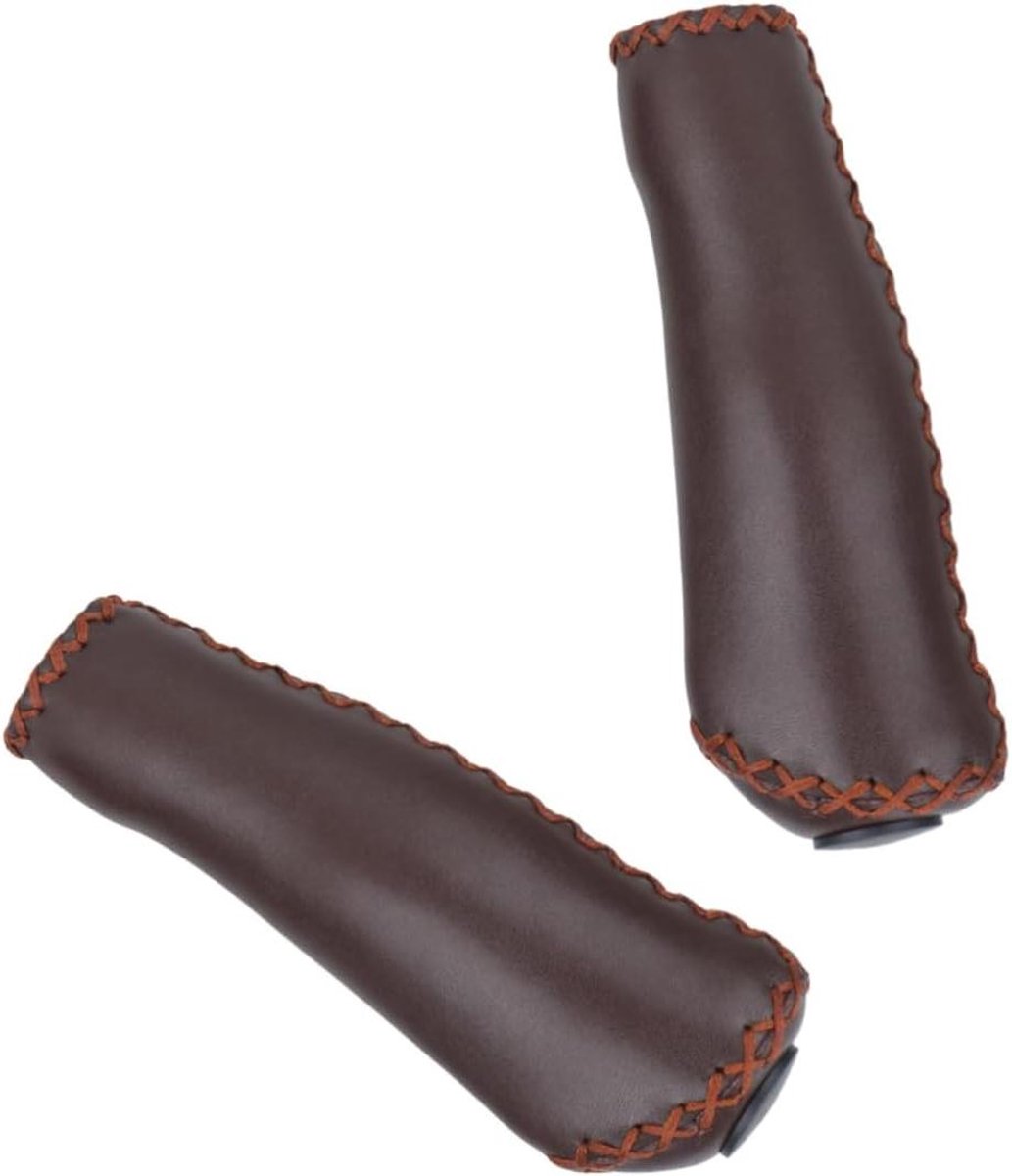Kinder Fietshandvatten - Fietsgrepen Stuurgrepen - Comfortabel Fietsen - Ergonomisch Ontwerp - 15 cm - Bruin