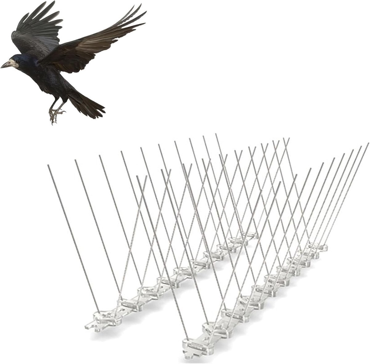 RVS Pigeon Spikes voor Balkon en Daken - Effectieve Afschrikking voor Vogels, Kauwen en Reptielen, 25 cm
