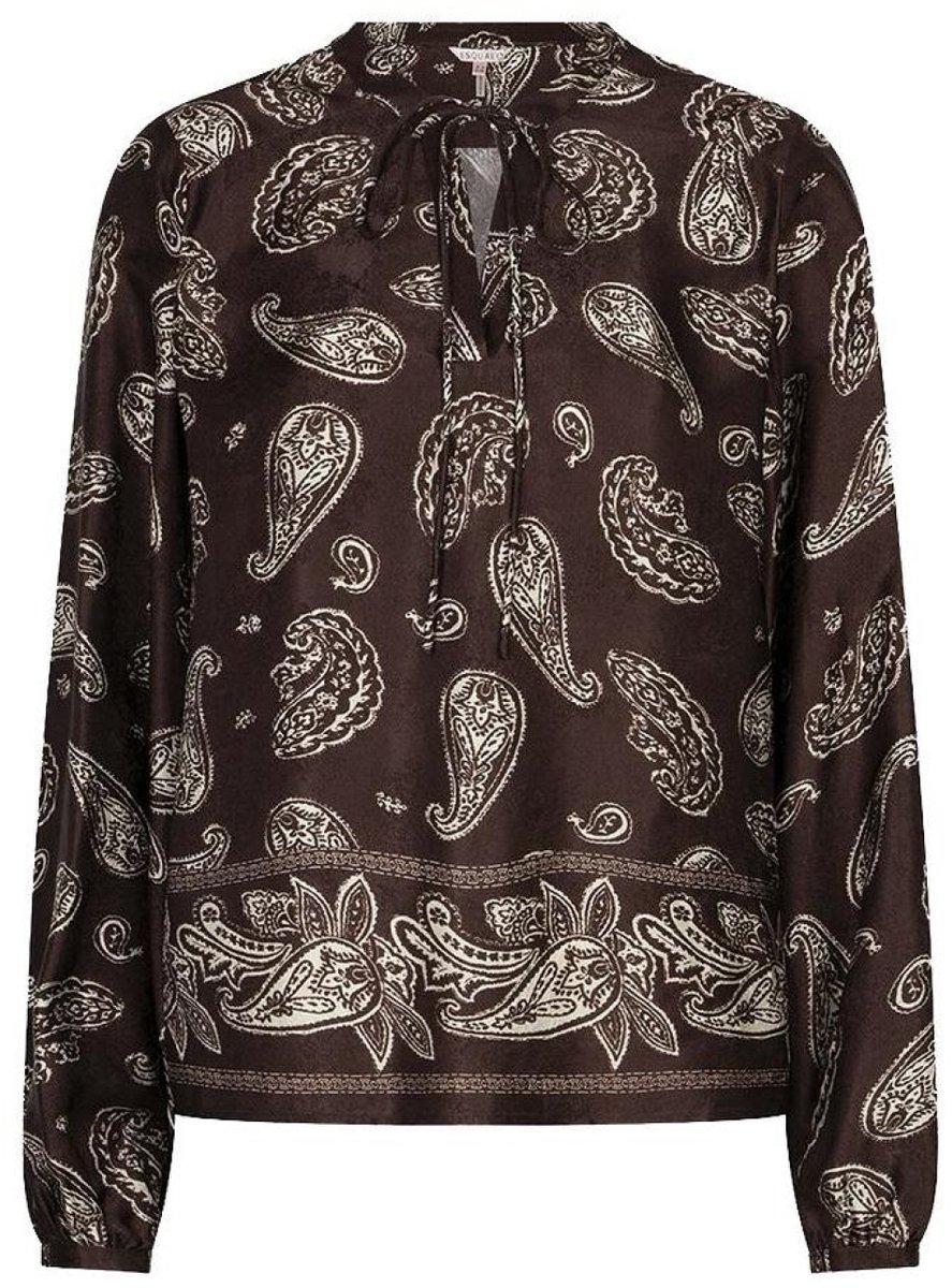EsQualo Blouse Blouse Border Warm F26 14506 999 Print Dames Maat - W34