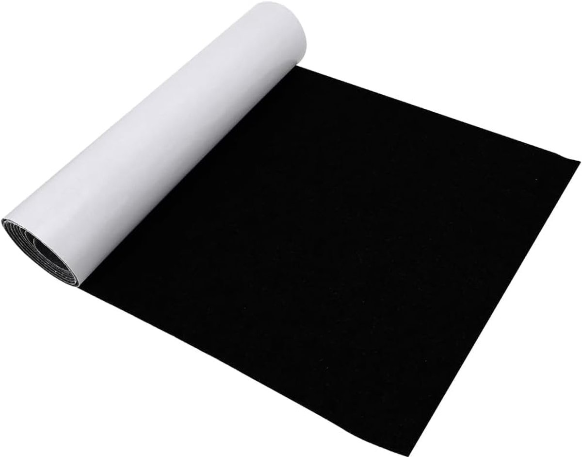 Vilt, zelfklevend, zwart, 1 mm, zelfklevend per meter, zelfklevend zelfklevend vilt, 1 mm, voor kerstknutselen, stoelen, meubels, vloerbescherming