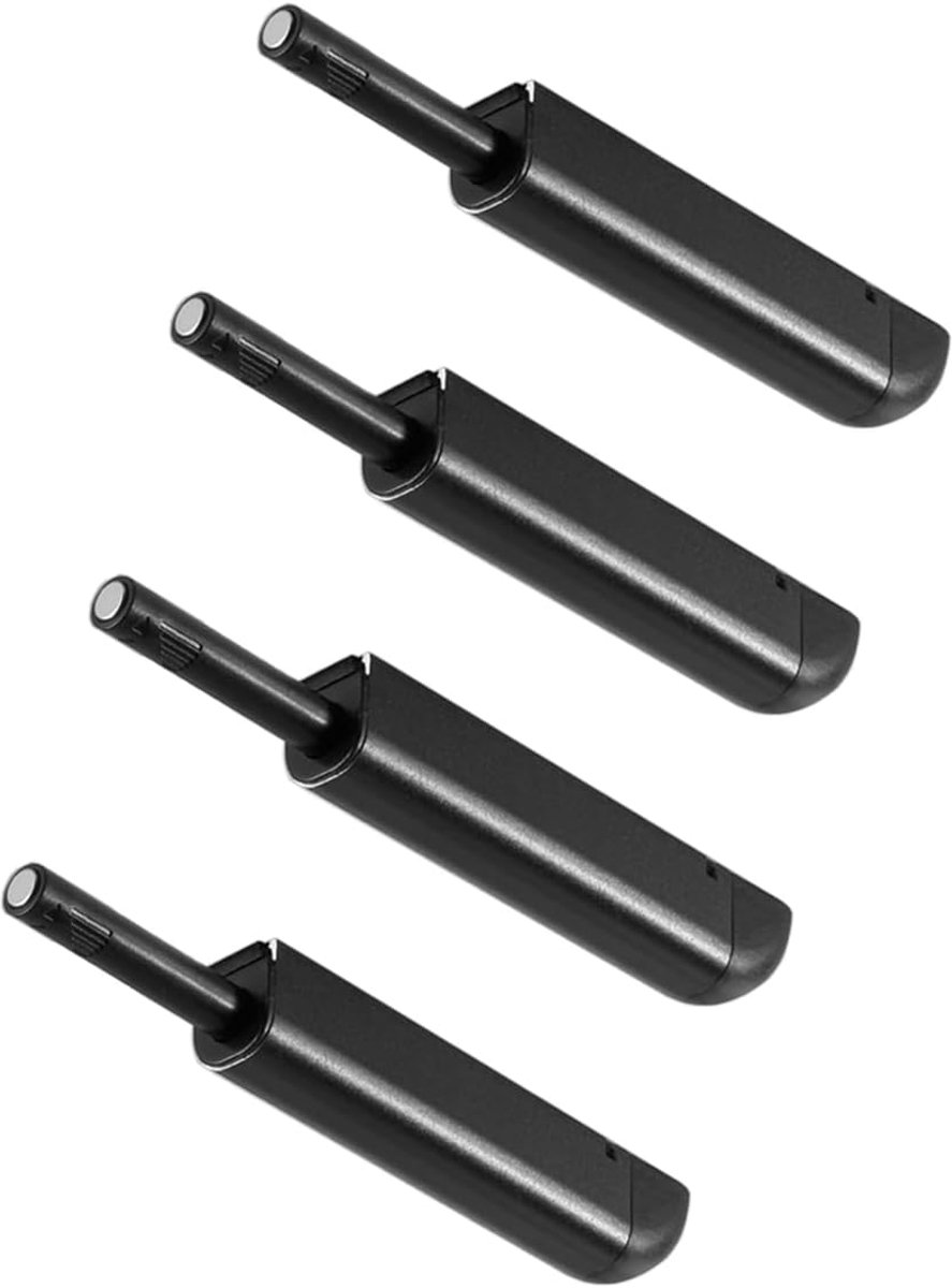 4 Stuks Aluminium Deuropener, Magneetsluiting Demper, Drukdeuropener voor Kastdeuren, Kledingkast en Laden, Zwart