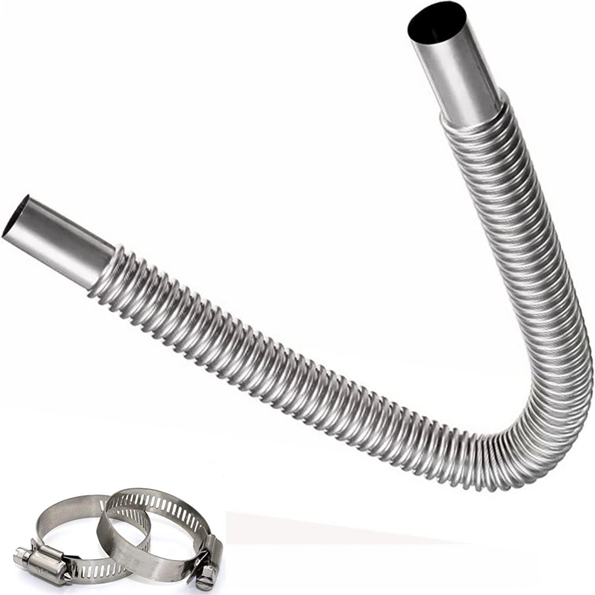 uitlaatslang uitlaatpijp uitlaatslang 60cm lange Ø 25 mm | staande verwarming brandstoftank uitlaatpijp autoverwarming met 2 roestvrijstalen klemmen voor Diesel Auto Luchtverwarmer