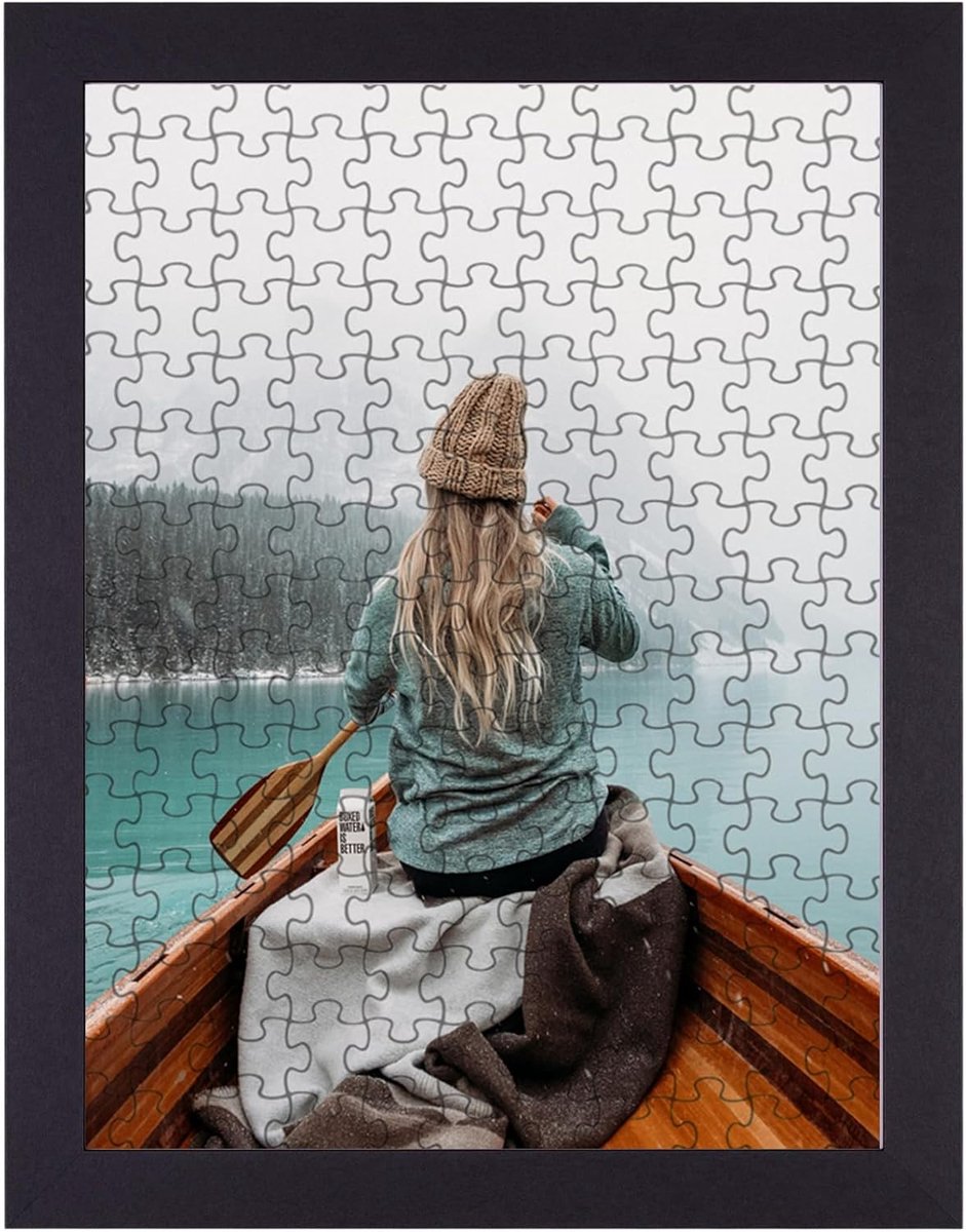 SnelShoppen - Puzzle frame Milano voor puzzel 300-500 stukjes 40x50 cm zwart (mat) met acrylglas en eenvoudig te monteren MDF achterwand