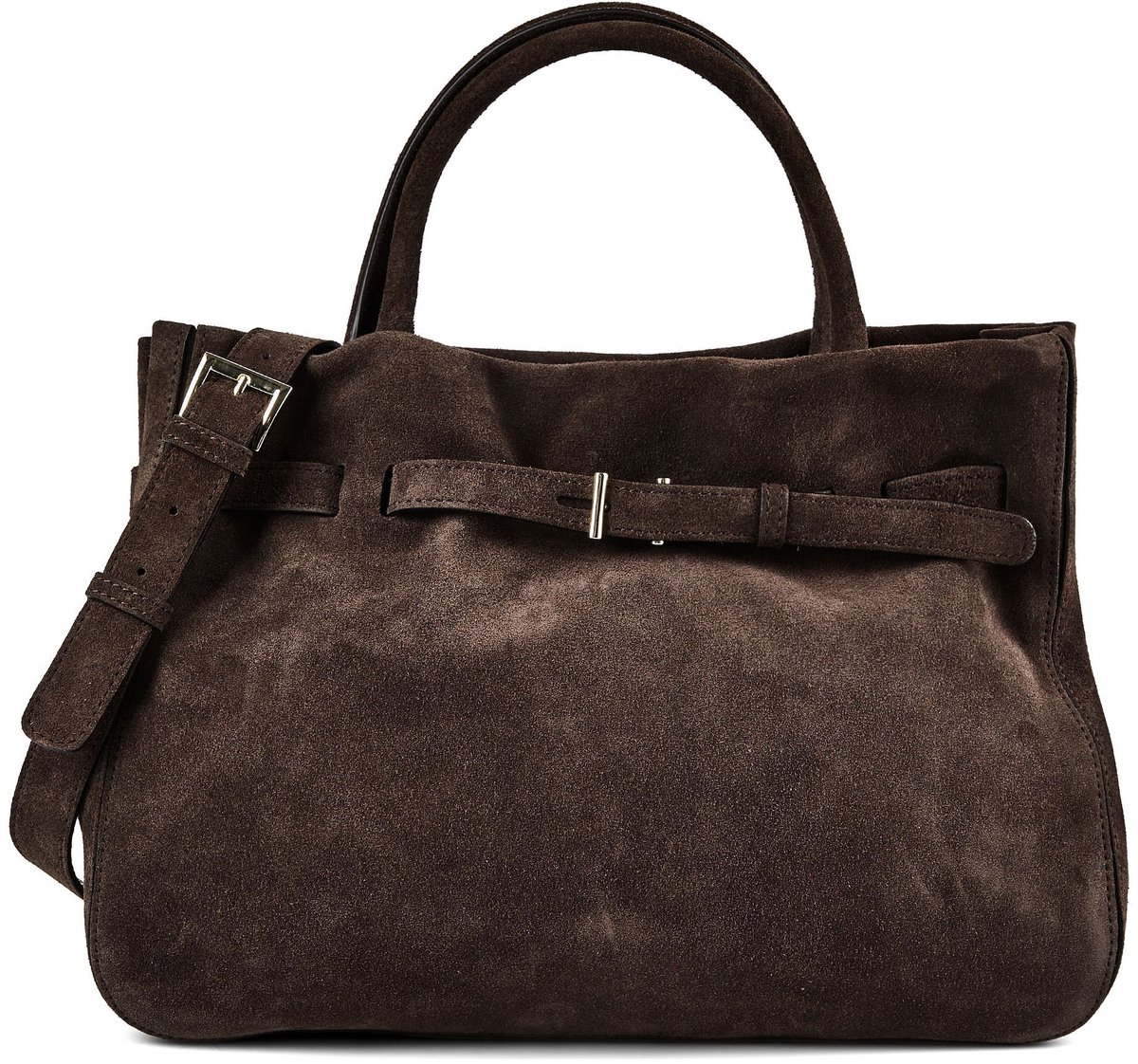 abro Jill Schoudertas Leder 35 cm - Dames - dark brown