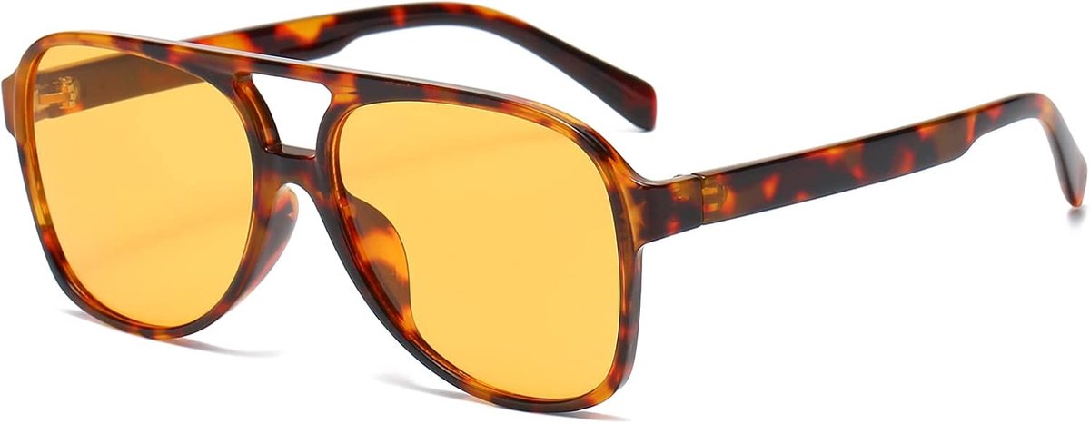 retro zonnebril geel getinte bril oversized oversized zonnebril voor dames heren