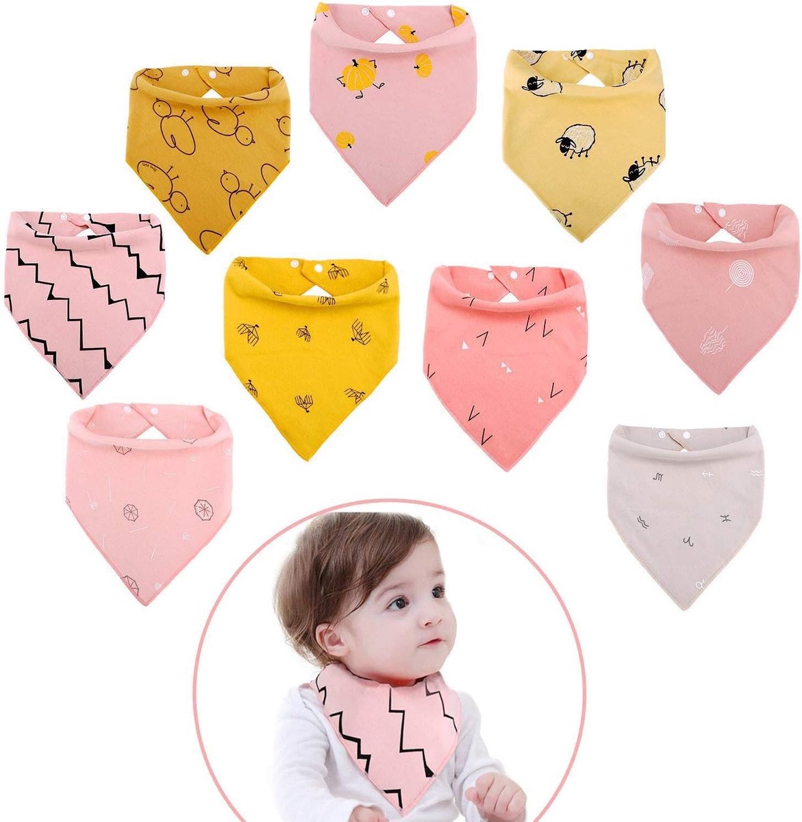 Baby slabbetje bandana - 100% biologisch katoen - hypoallergeen en absorbeert goed - houdt je baby droog - ShopVlot