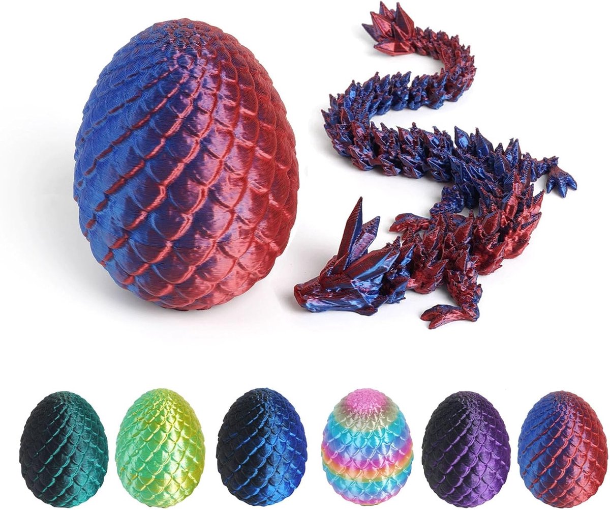 drakenei met 3D, draak ei met draak, draakei, 3D draakfiguur - een magisch decoratieobject en cadeau (drakenlaserblauw)